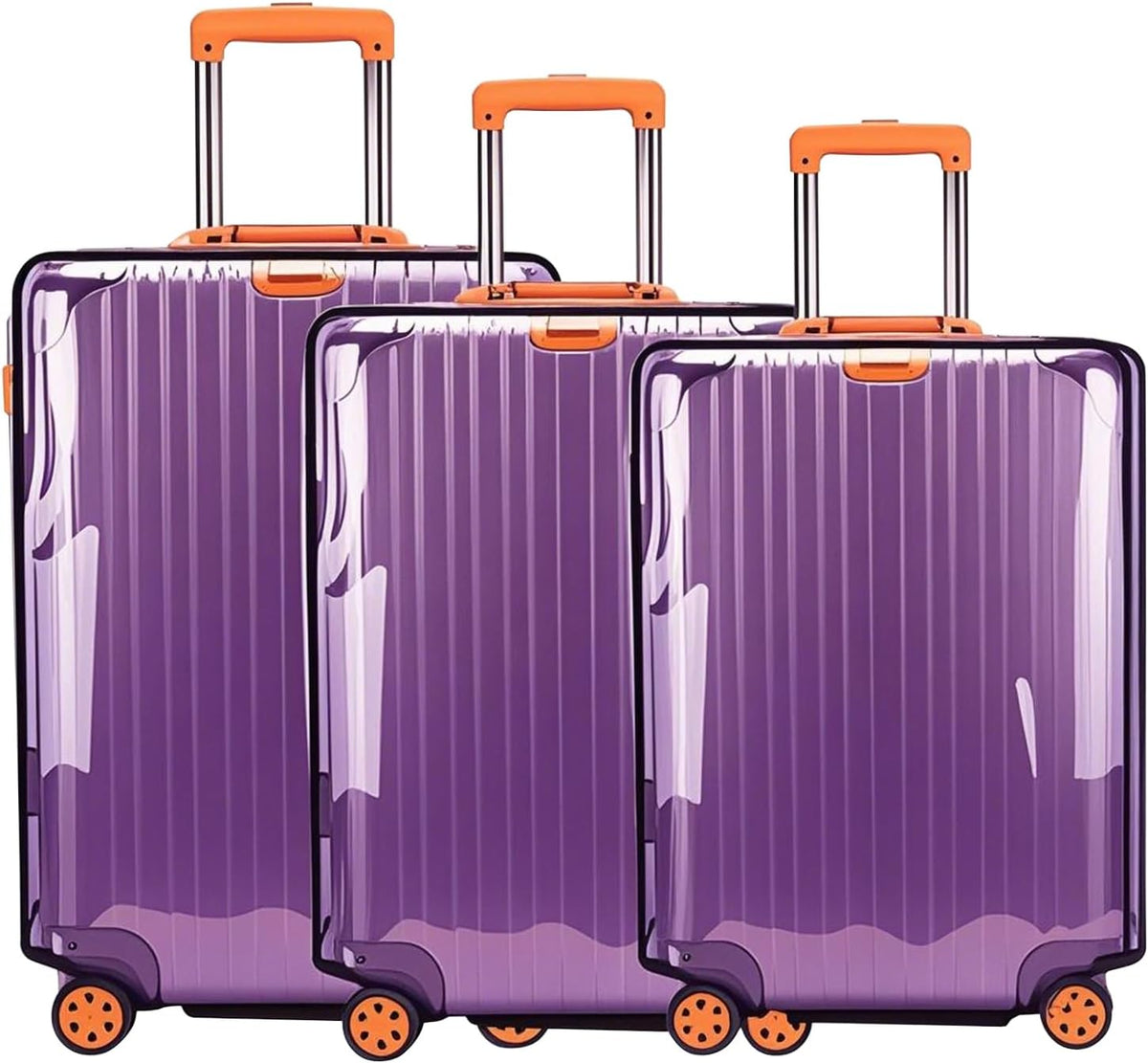 Suitcase Covers for Luggage 3 Pack 0.4mm Heavy Duty Clear PVC Waterproof