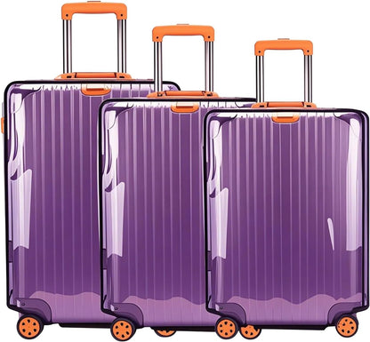 Suitcase Covers for Luggage 3 Pack 0.4mm Heavy Duty Clear PVC Waterproof