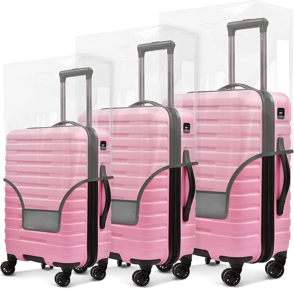 Suitcase Covers for Luggage 3 Pack 0.4mm Heavy Duty Clear PVC Waterproof