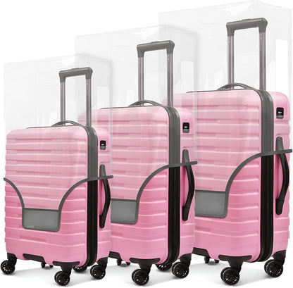 Suitcase Covers for Luggage 3 Pack 0.4mm Heavy Duty Clear PVC Waterproof