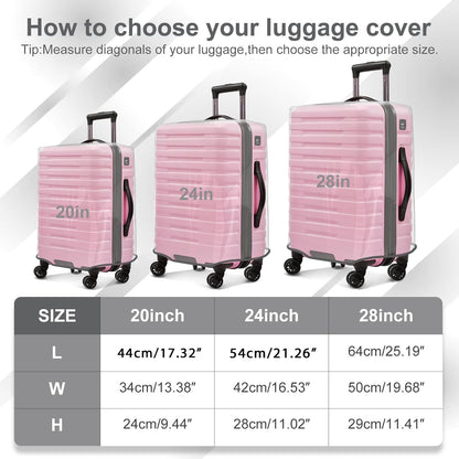 Suitcase Covers for Luggage 3 Pack 0.4mm Heavy Duty Clear PVC Waterproof