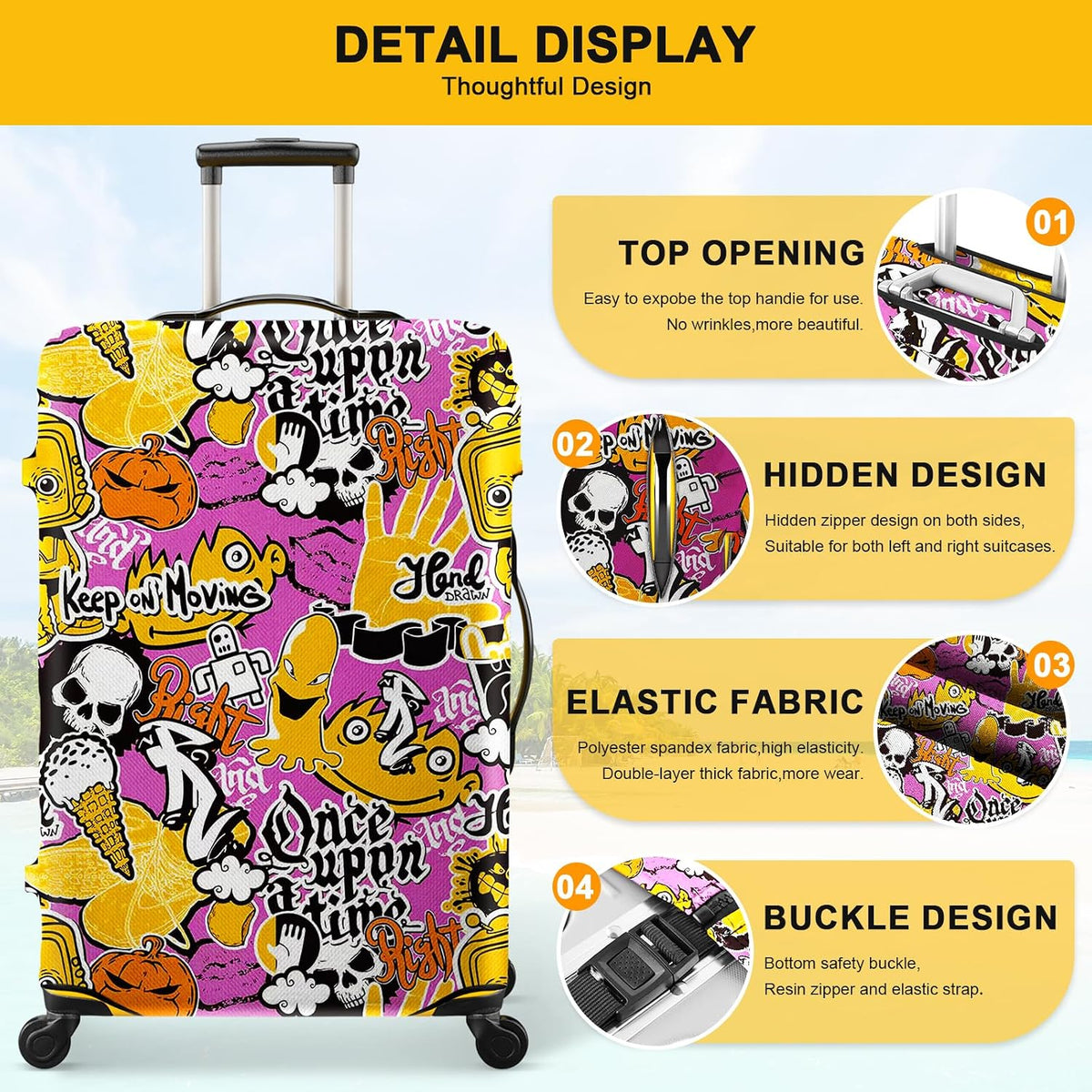 Suitcase Covers for Luggage 3 Pack 0.4mm Heavy Duty Clear PVC Waterproof