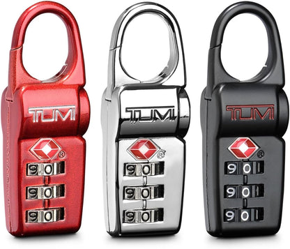 TSA Lock Box - Combination Lock for Luggage & Backpack - TSA-Approved Locks - Travel Security Accessories - Set of 3 - Black/Silver/Red
