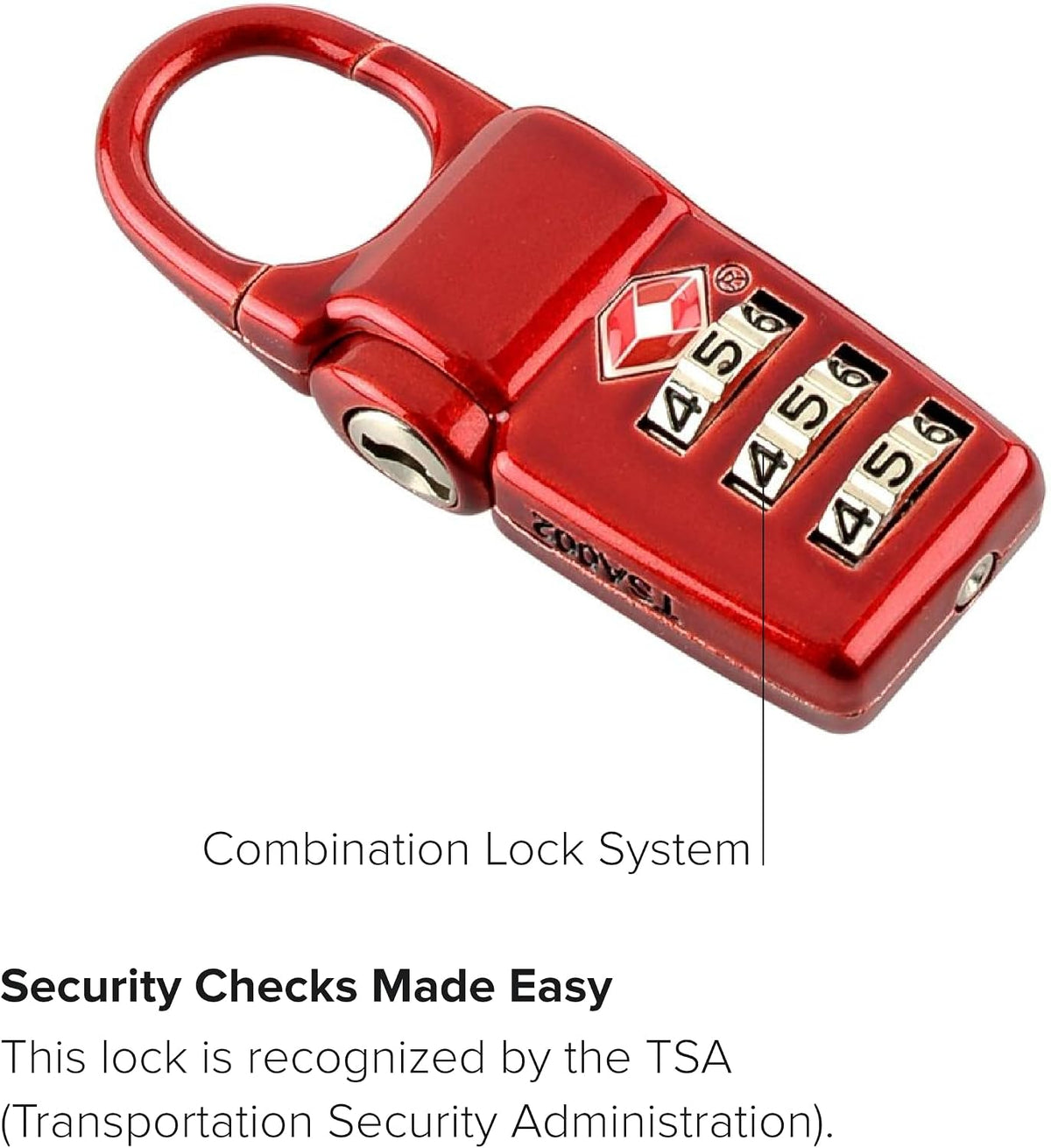 TSA Lock Box - Combination Lock for Luggage & Backpack - TSA-Approved Locks - Travel Security Accessories - Set of 3 - Black/Silver/Red