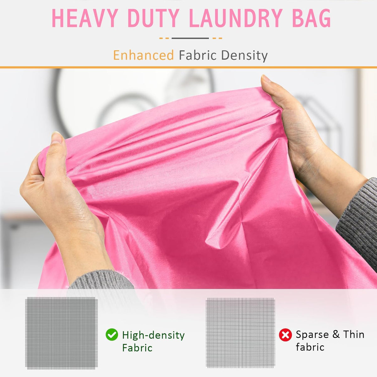 Isink Extra Large Laundry Bag With Handles, Heavy Duty, Travel Laundry Bag for Dirty Clothes, 28" x 40" (Black)