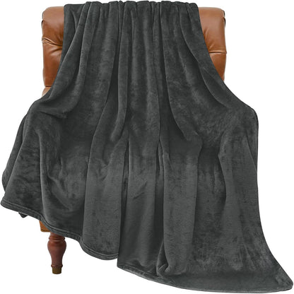 Fleece Blanket Soft Plush Throw for Couch Black 50"x60" - Colors A