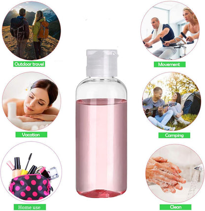 DNSEN 5 Pack 3.4oz Empty Plastic Travel Bottles for Toiletries TSA Approved Leak Proof Squeezable Travel Size Containers Travel Essentials Accessories, clear