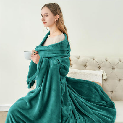 Fleece Blanket Soft Plush Throw for Couch Black 50"x60" - Colors A