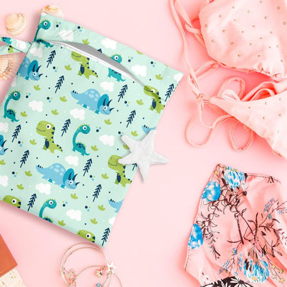 Wet Bag, Wet Dry Bag, Wet Bag for Swimsuit, Travel, Beach, Pool, Diapers, Dirty Yoga Gym Clothes, Toiletries, Makeup Bag, Daycare Soiled Items, Waterproof Reusable Boho Heart
