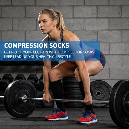 Sooverki Copper Compression Socks for Men & Women 8 Pack 15-20mmHg - Knee High Stockings Best Support for Running Athletic