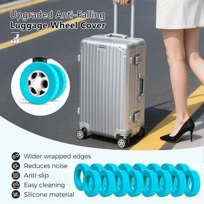16-Pack Luggage Wheel Covers, Luggage Wheel Protector Covers for 2-2.4 inches Wheels Suitcases，Anti-Scratch & Noise Reduction Design, Silicone MaterialDurable Travel Case Accessories.