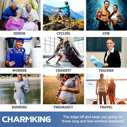 CHARMKING Compression Socks for Women & Men Circulation (8 Pairs) 15-20 mmHg Best Calf Socks Support for Athletic Cycling - Colors A