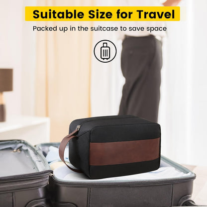 Vorspack Toiletry Bag for Men - Water Resistant Travel Bag for Toiletries, Accessories, Travel Essentials, Gifts - Black