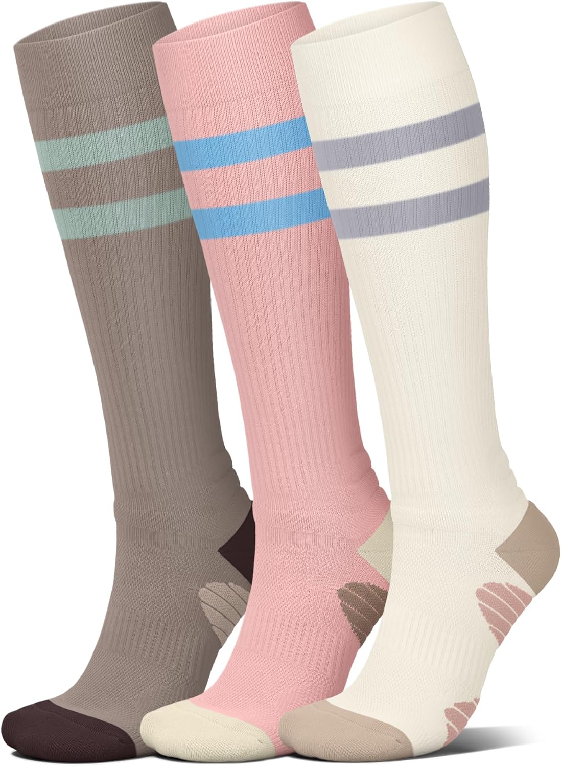 4 Pairs Compression Socks for Women Circulation-Best Support for Nurses,Running,Athletic,Travel