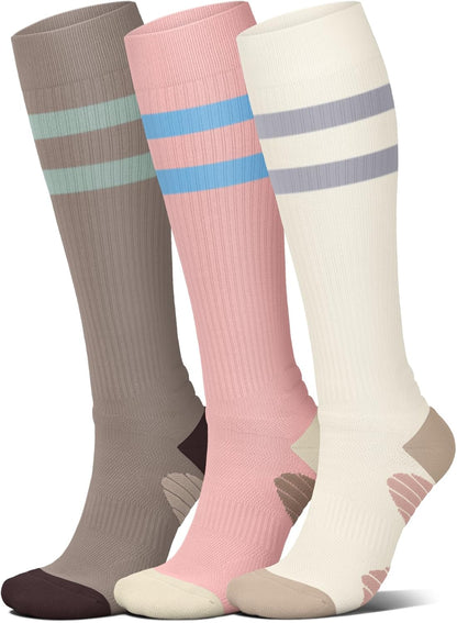 4 Pairs Compression Socks for Women Circulation-Best Support for Nurses,Running,Athletic,Travel