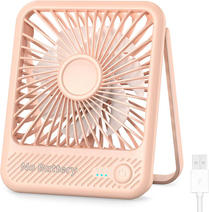 Koonie USB Desk Fan, Strong Wind Ultra Quiet Small Personal Fan with 180° Tilt Folding and 3 Speeds Adjustable, USB-C Corded Powered Mini USB Fan for Office Desktop Bedroom, NO BATTERY
