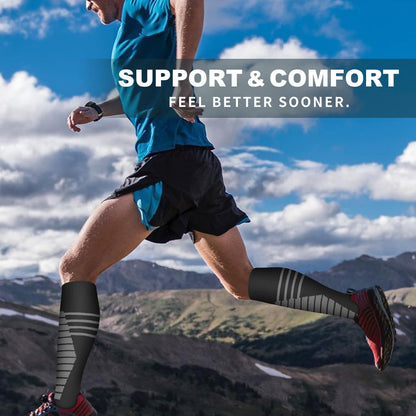 6 Pack Copper Compression Socks for Women and Men Circulation-Best Support for Medical,Running,Nursing,Athletic - Colors B
