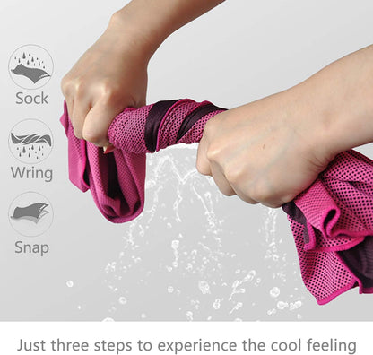 Cooling Towels (4 Pack) 40"x12" - Ice Towel for Neck & Face, Soft Microfiber Chilly Towel, Instant Cooling Relief for Sports, Gym, Yoga, Running, Golf, Camping & Outdoor Activities