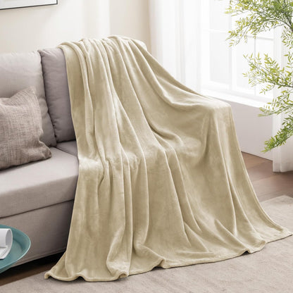 Fleece Blanket Soft Plush Throw for Couch Black 50"x60" - Colors A