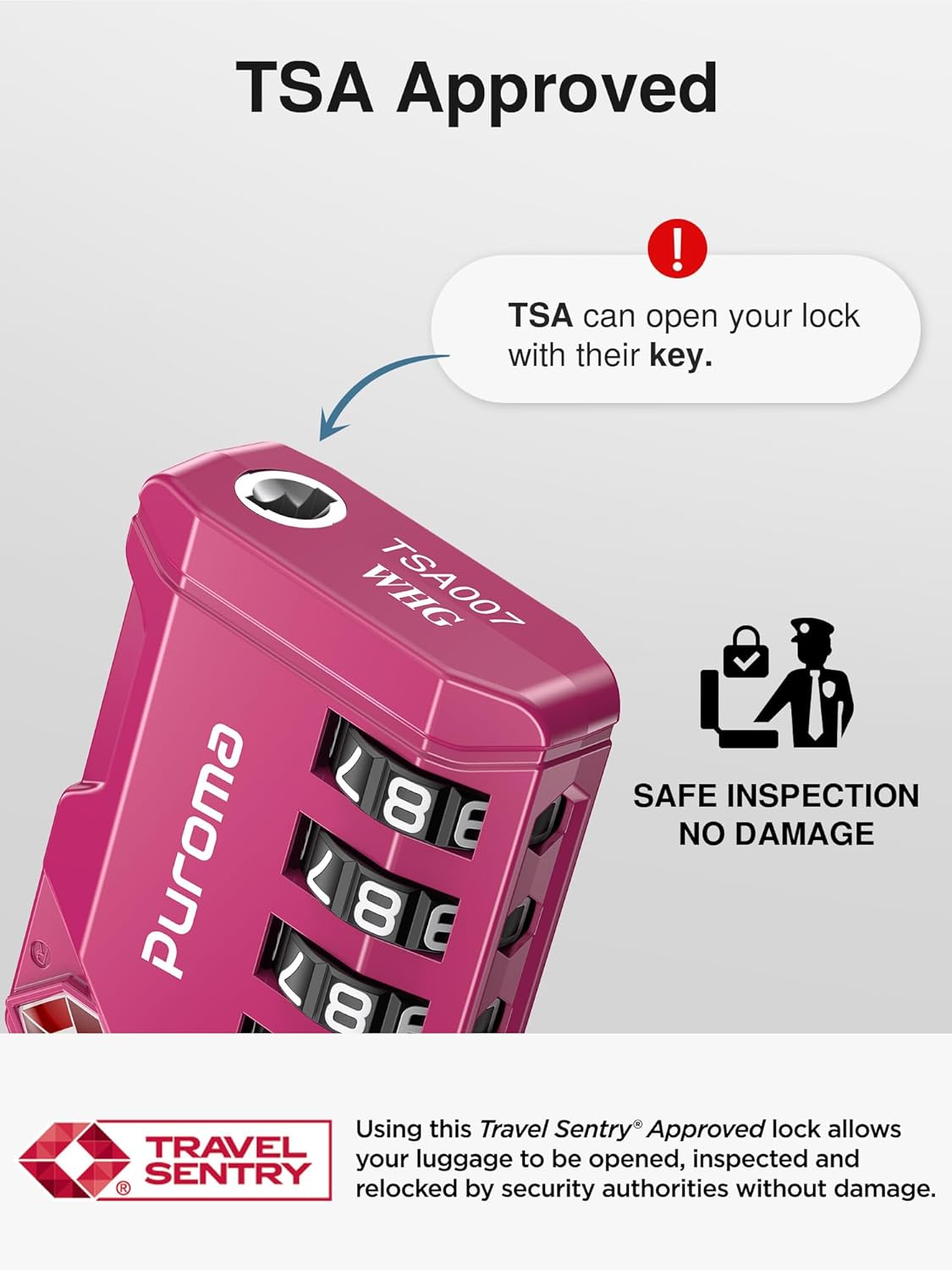 Puroma TSA Approved Luggage Locks, 2 Pack 4 Digit Resettable Travel Combination Code Lock with Zinc Alloy Body for Suitcase, Backpack, Laptop Bag, Gym Locker, Toolbox (Orange)