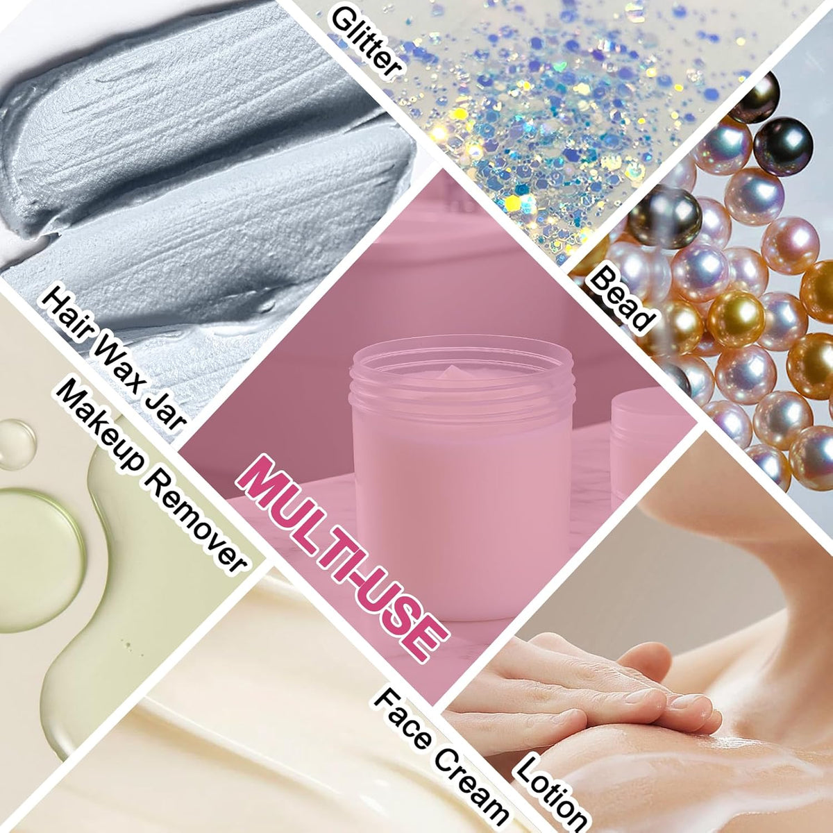 TSA Approved Wide Mouth Travel Size Containers, PP Clear Leak Proof Travel Plastic Jars with Lids for Creams Lotion Cosmetic, Jewelry Beads, Sample, Small Items Storage (1 oz, 4 Pcs)