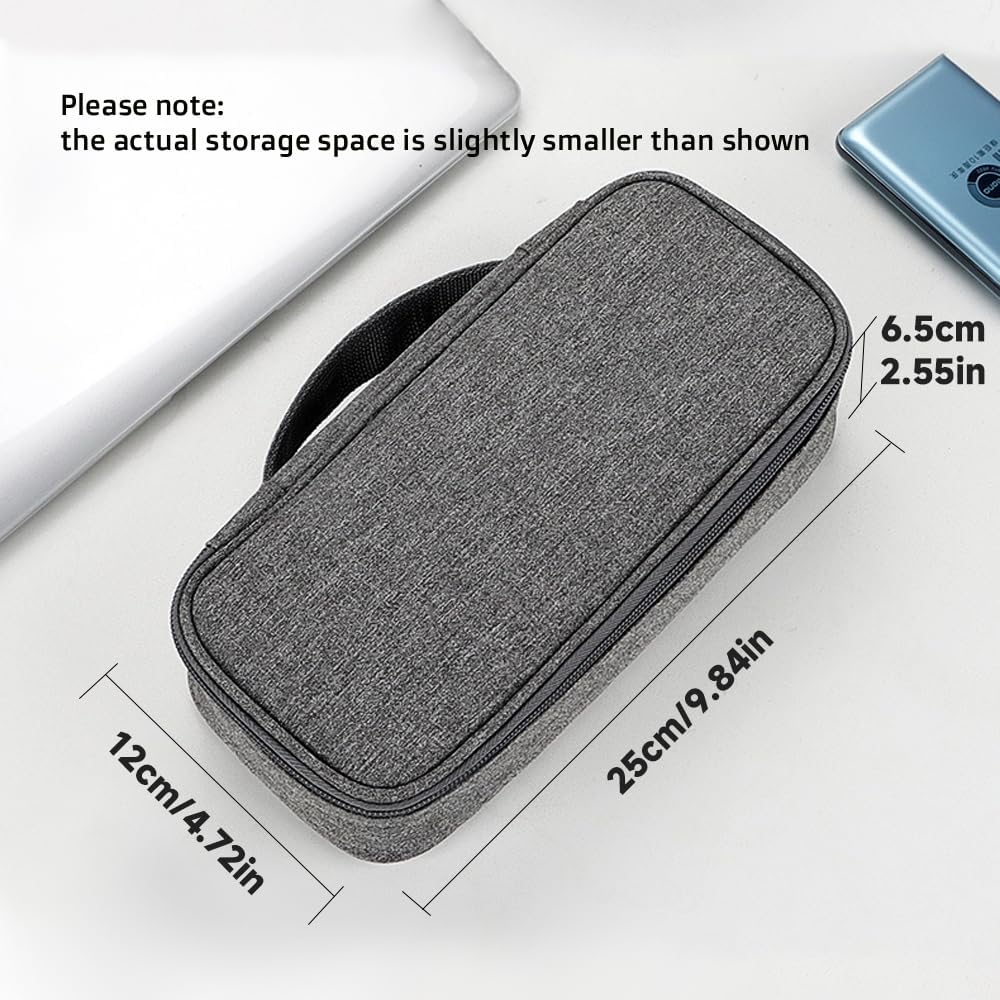 Teskyer Tech Organizer Pouch – Portable Waterproof Electronics Bag with Compartments for Cables, Chargers, Earbuds & Phone (Black)