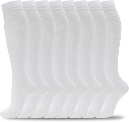 fenglaoda 8 Pairs Compression Socks for Men & Women 20-30 mmHg Knee High Nurse Pregnant Running Medical and Travel Athletic