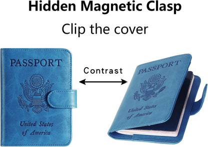 Passport Holder Cover Wallet RFID Blocking, Travel Essentials