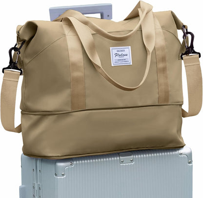 Travel Duffel Bag, Sports Tote Gym Bag, Shoulder Weekender Overnight Bag for Women - Colors A
