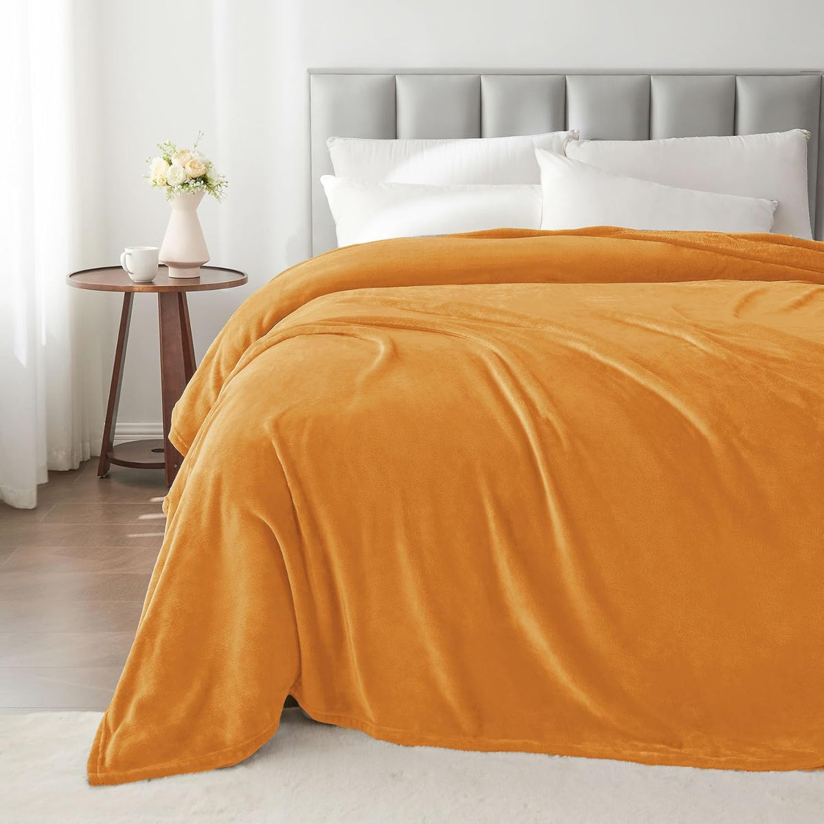 Fleece Blanket Soft Plush Throw for Couch Black 50"x60" - Colors A