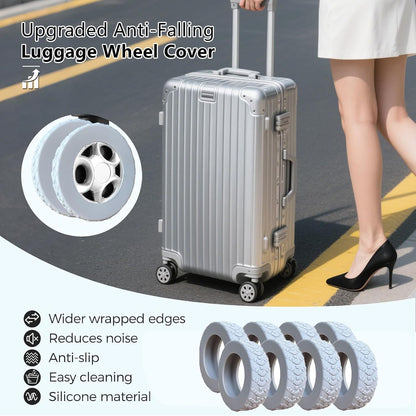 16-Pack Luggage Wheel Covers, Luggage Wheel Protector Covers for 2-2.4 inches Wheels Suitcases，Anti-Scratch & Noise Reduction Design, Silicone MaterialDurable Travel Case Accessories.