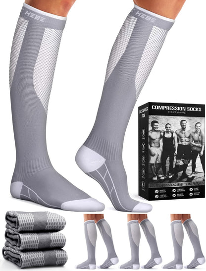 Laite Hebe 3 Pack Medical Compression Sock-Compression Sock For Women and Men Circulation -Best for Running,Nursing,Athletic Sports