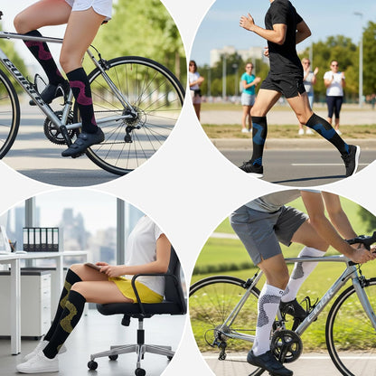 fenglaoda 8 Pairs Compression Socks for Men & Women 20-30 mmHg Knee High Nurse Pregnant Running Medical and Travel Athletic