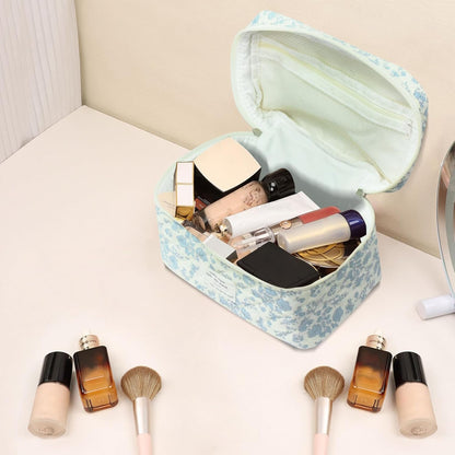 Gosect Large Makeup Bag, Cute Cosmetic Bag for Women Girls, Floral Coquette Aesthetic Toiletry Bag, Travel Make Up Organizer Bag (BDLH) - Colors B