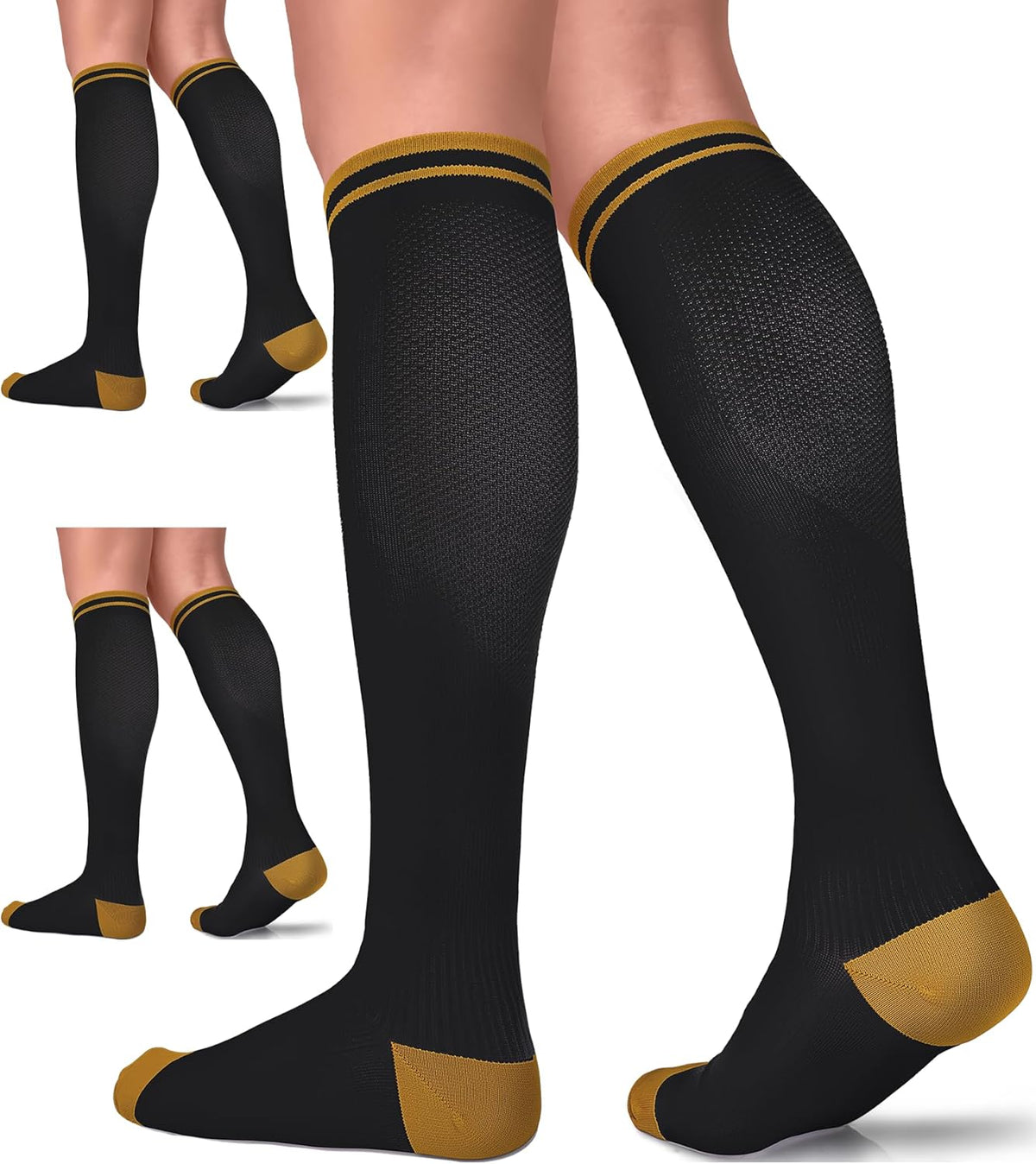FuelMeFoot 3 Pack Copper Compression Socks - Compression Socks Women & Men Circulation - Best for Medical,Running,Athletic