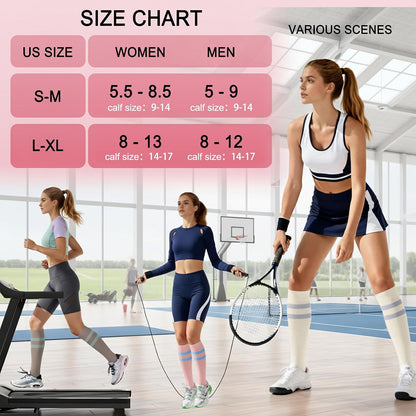 4 Pairs Compression Socks for Women Circulation-Best Support for Nurses,Running,Athletic,Travel
