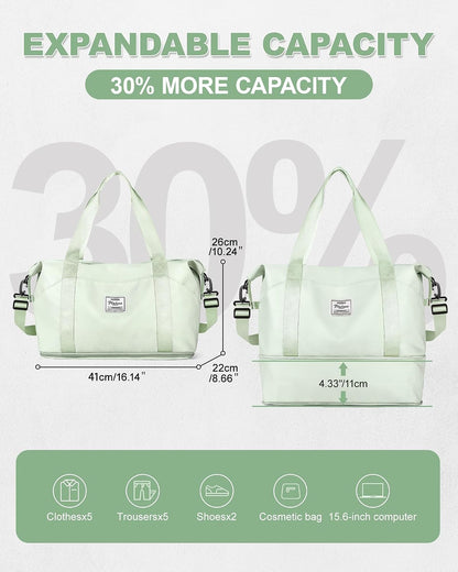 Travel Duffel Bag, Sports Tote Gym Bag, Shoulder Weekender Overnight Bag for Women - Colors B
