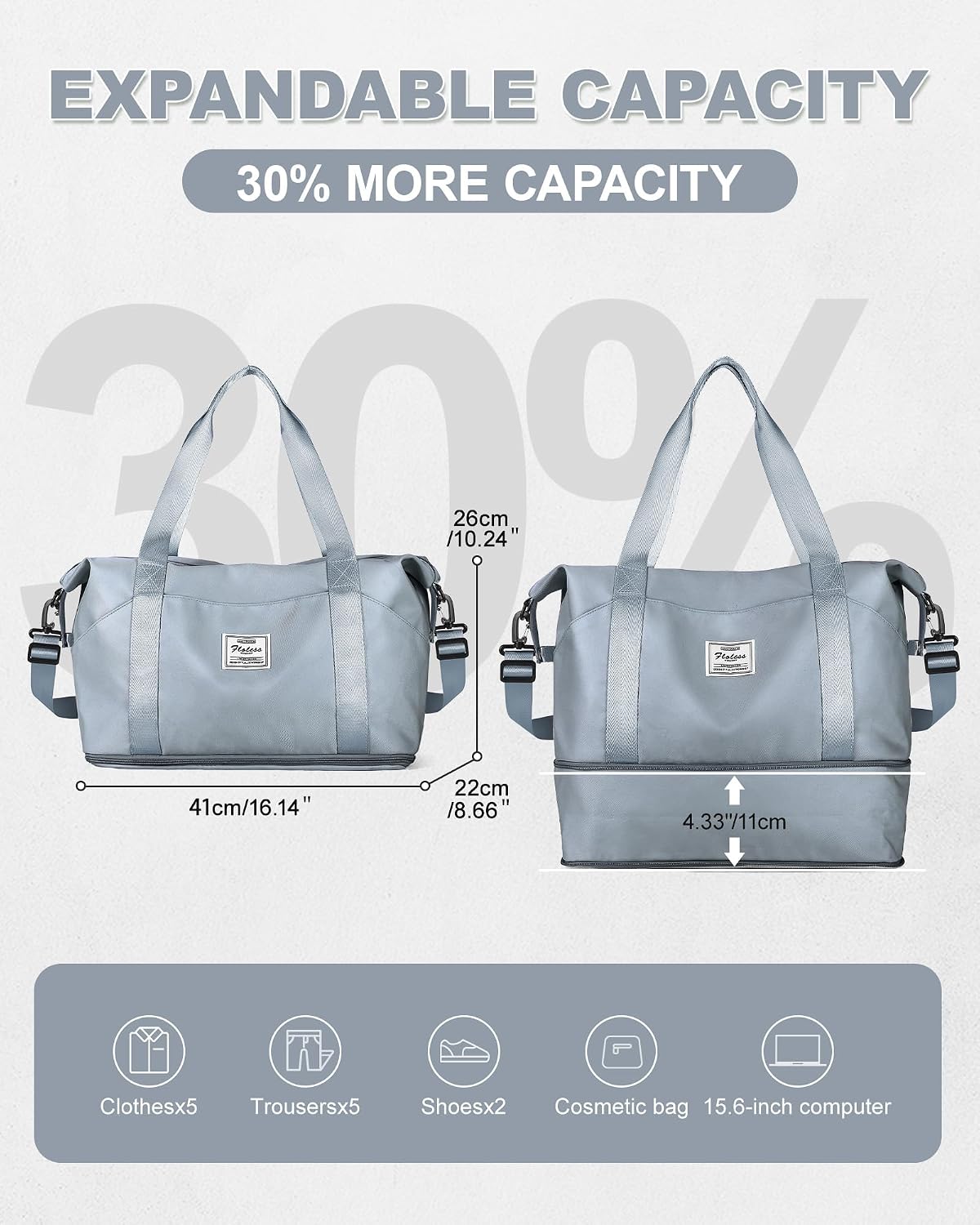 Travel Duffel Bag, Sports Tote Gym Bag, Shoulder Weekender Overnight Bag for Women - Colors B