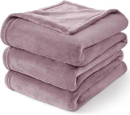 Fleece Blanket Soft Plush Throw for Couch Black 50"x60" - Colors A