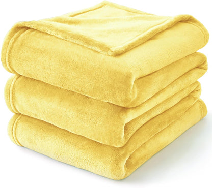Fleece Blanket Soft Plush Throw for Couch Black 50"x60" - Colors A