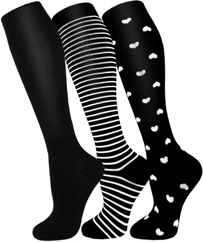 FuelMeFoot 3 Pack Copper Compression Socks - Compression Socks Women & Men Circulation - Best for Medical,Running,Athletic