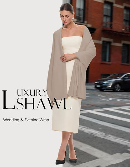 PULI Women's Pashmina Shawl Wraps for Evening Dress Large Scarf Blanket Long Wedding Bridal Winter Warm Shoulder Wrap - Colors A