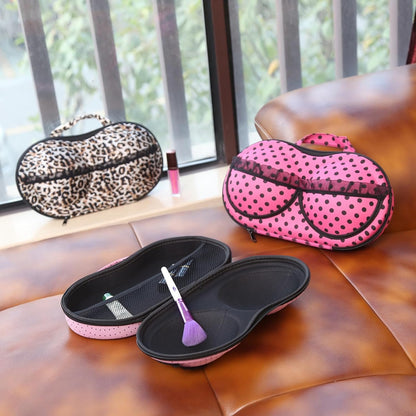 Travel Organizer Bra and Underwear Zip Bag，Portable Bra Storage Case with Net Traveling Lingerie Organizer Bag for Luggage Women Bras Bikin (Leopard print)