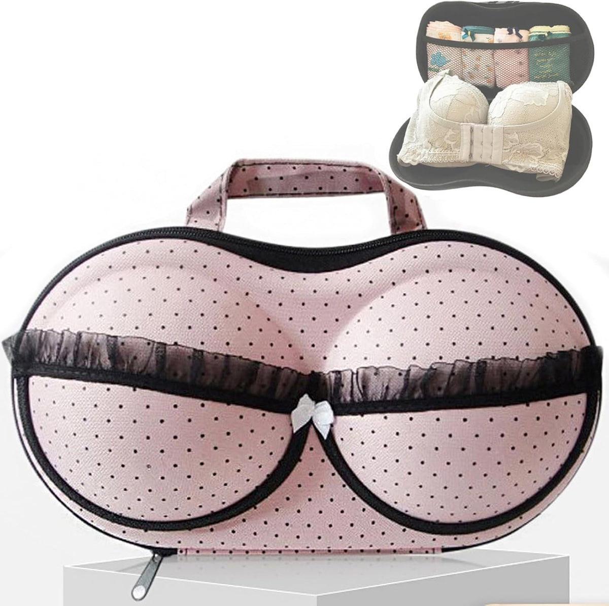 Travel Organizer Bra and Underwear Zip Bag，Portable Bra Storage Case with Net Traveling Lingerie Organizer Bag for Luggage Women Bras Bikin (Leopard print)