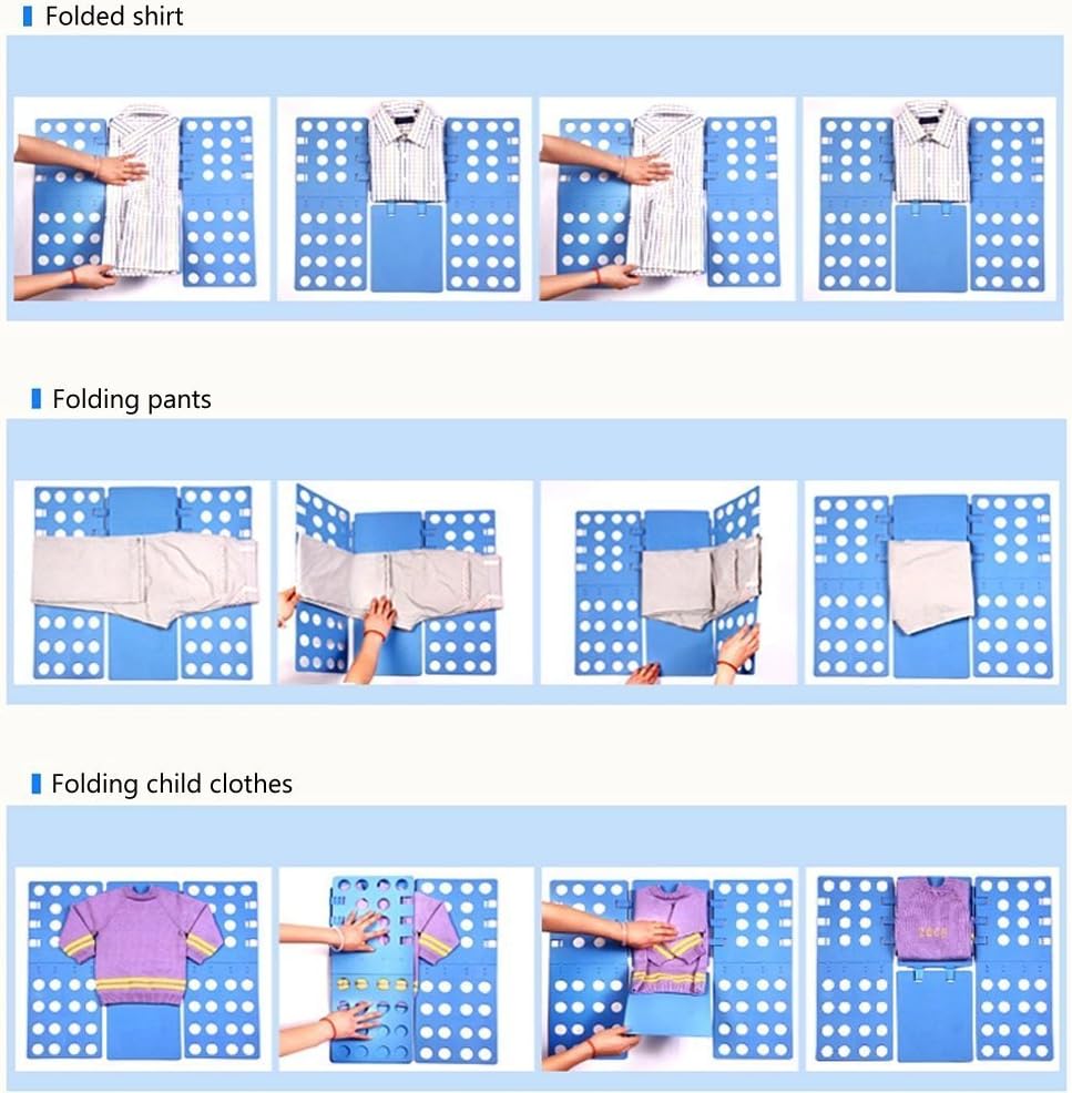 Geniusidea Shirt Folding Board T Shirt Folder for Adults Laundry Room Adjustable PP Plastic Folding Board Easy to Fold Clothes into a Uniform Size, Black