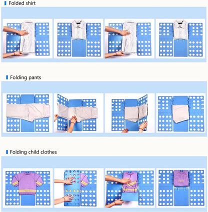 Geniusidea Shirt Folding Board T Shirt Folder for Adults Laundry Room Adjustable PP Plastic Folding Board Easy to Fold Clothes into a Uniform Size, Black