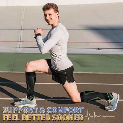 Sooverki Copper Compression Socks for Men & Women 8 Pack 15-20mmHg - Knee High Stockings Best Support for Running Athletic