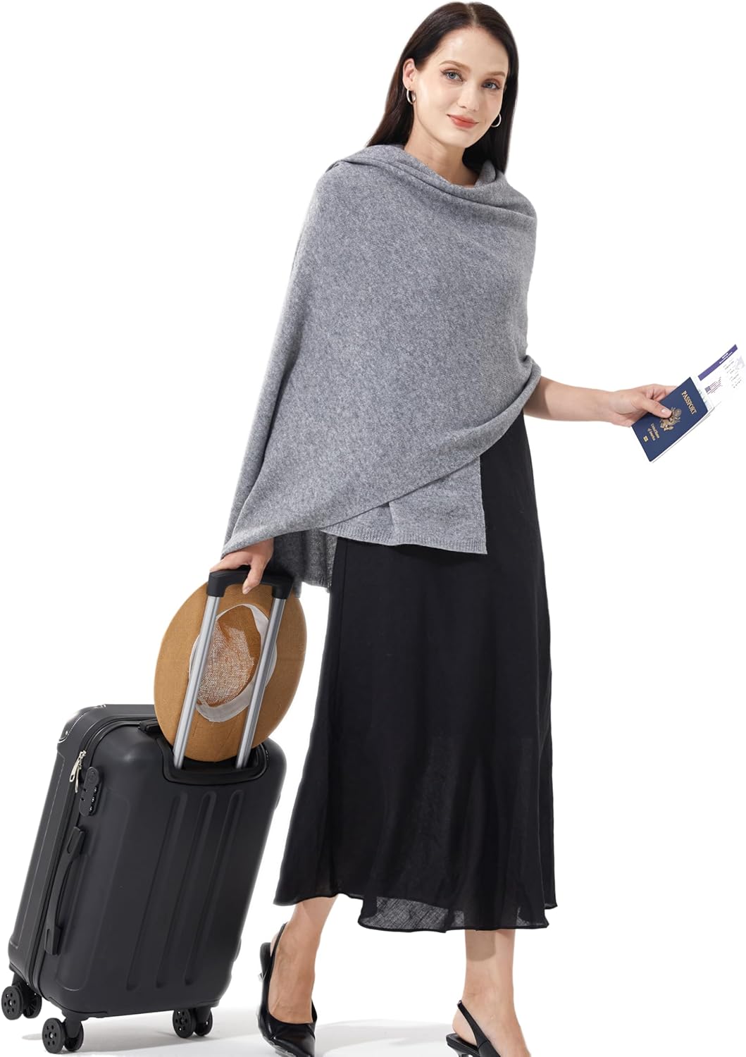 Soft Cashmere Blend Wrap Chic Scarf Stole for Women Wayfarer Travel Extra Large 87"x28" - Colors B