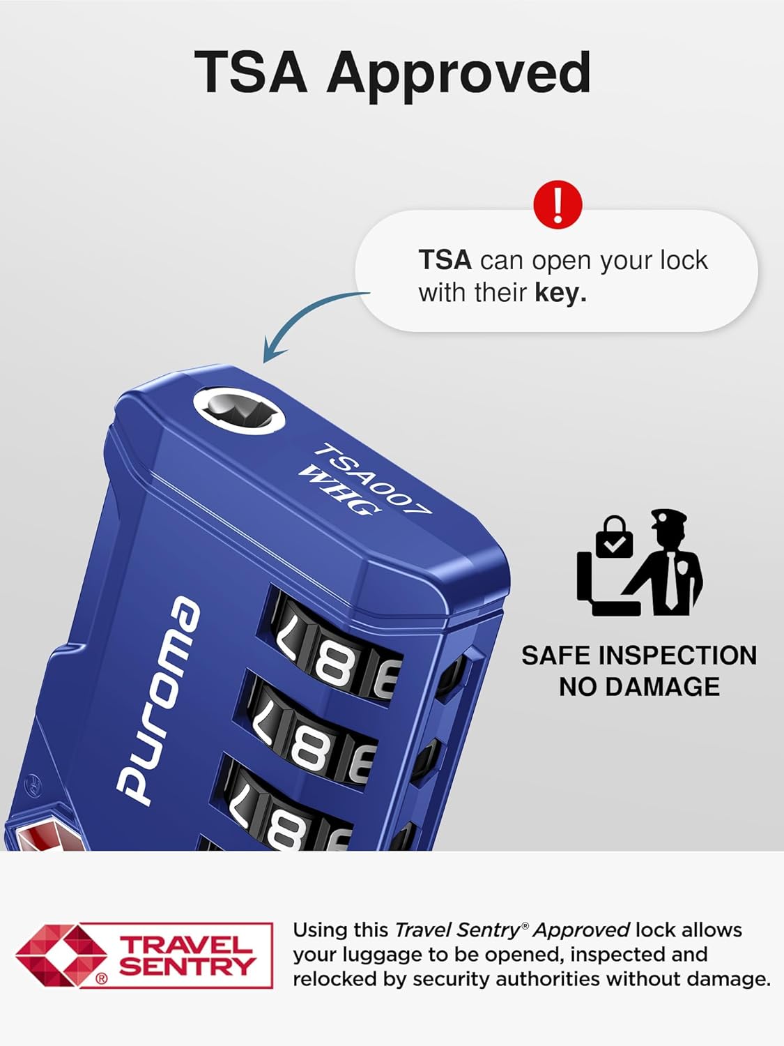 Puroma TSA Approved Luggage Locks, 2 Pack 4 Digit Resettable Travel Combination Code Lock with Zinc Alloy Body for Suitcase, Backpack, Laptop Bag, Gym Locker, Toolbox (Orange)