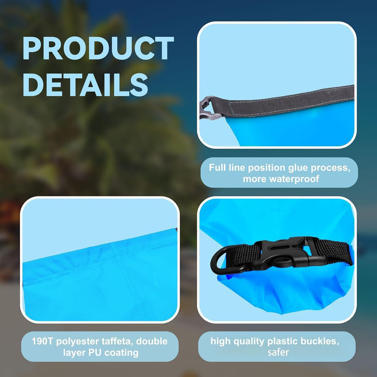 Dry Bags Waterproof, Lightweight Dry Bags for Kayaking Waterproof，Outdoor Waterproof Bag for Kayaking Hiking Boating Camping